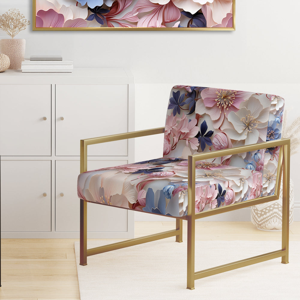 Romantic Blossoms Floral Pattern - Cottage Arm Chair