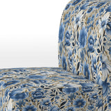 Blue Scandinavian Simplicity Floral Pattern - Upholstered Cottage Accent Chairs