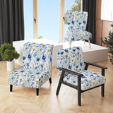 Blue Serene Watercolor Floral Canvas - Cottage Arm Chair