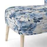 Serene Blue Garden Blooms Floral Pattern - Cottage Arm Chair