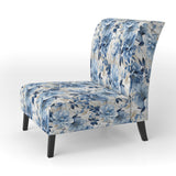 Serene Blue Garden Blooms Floral Pattern - Cottage Arm Chair