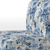Serene Blue Garden Blooms Floral Pattern - Cottage Arm Chair