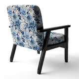 Serene Blue Garden Blooms Floral Pattern - Cottage Arm Chair