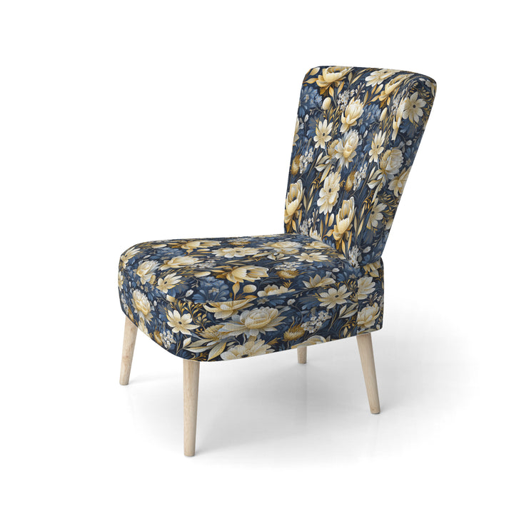 Blue Oasis Floral Blooming Garden - Cottage Arm Chair