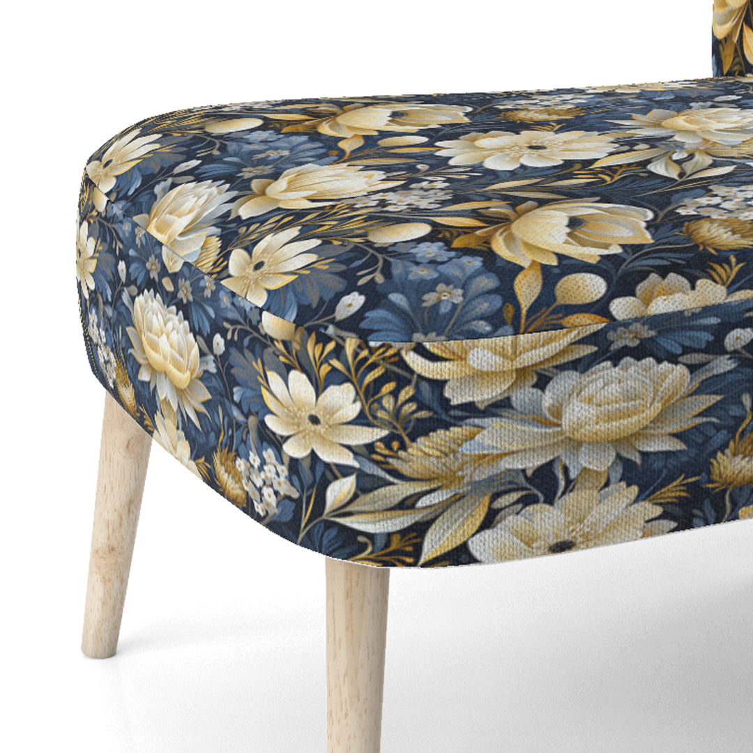 Blue Oasis Floral Blooming Garden - Cottage Arm Chair
