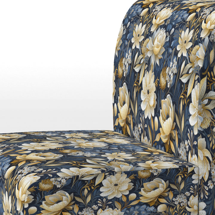 Blue Oasis Floral Blooming Garden - Cottage Arm Chair