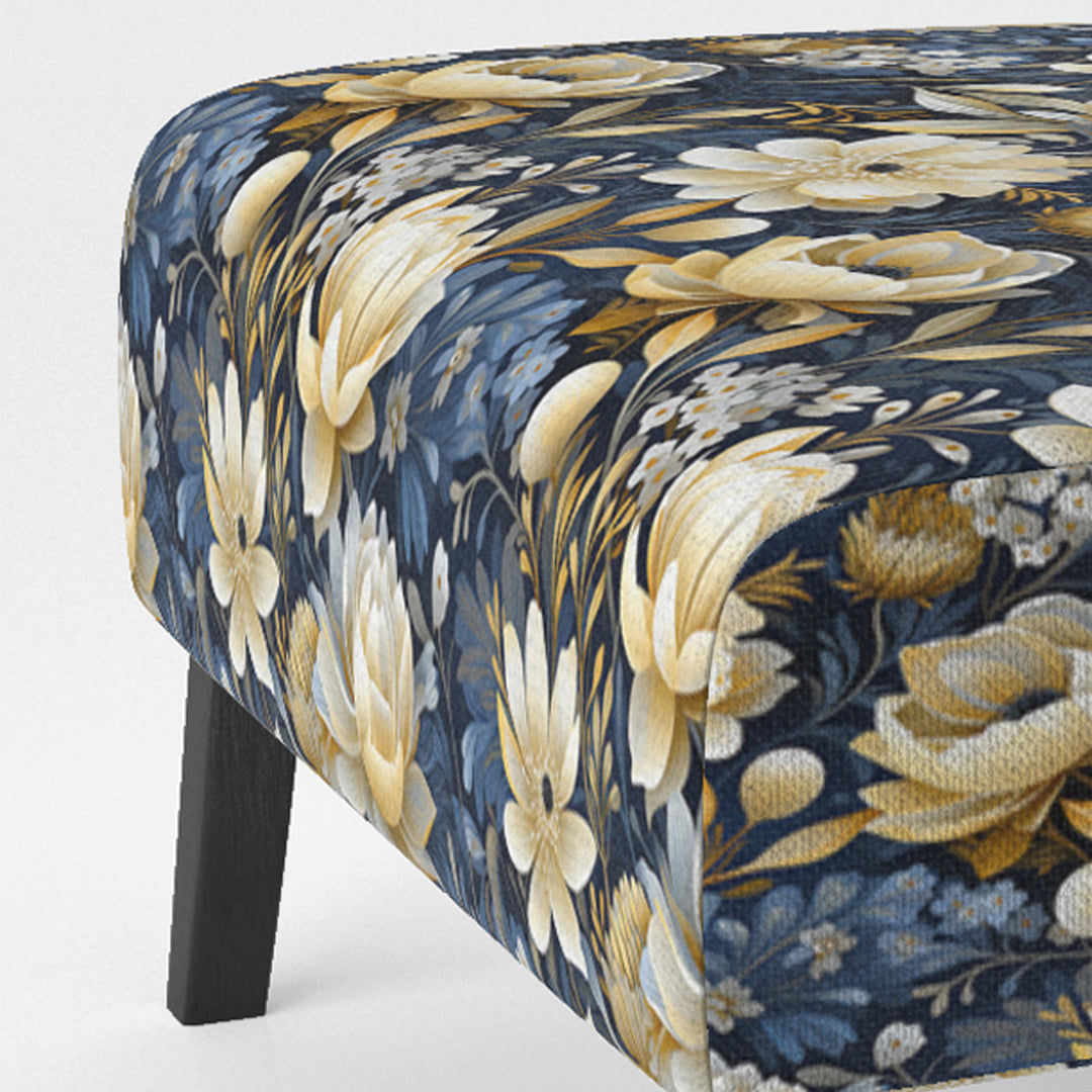 Blue Oasis Floral Blooming Garden - Cottage Arm Chair
