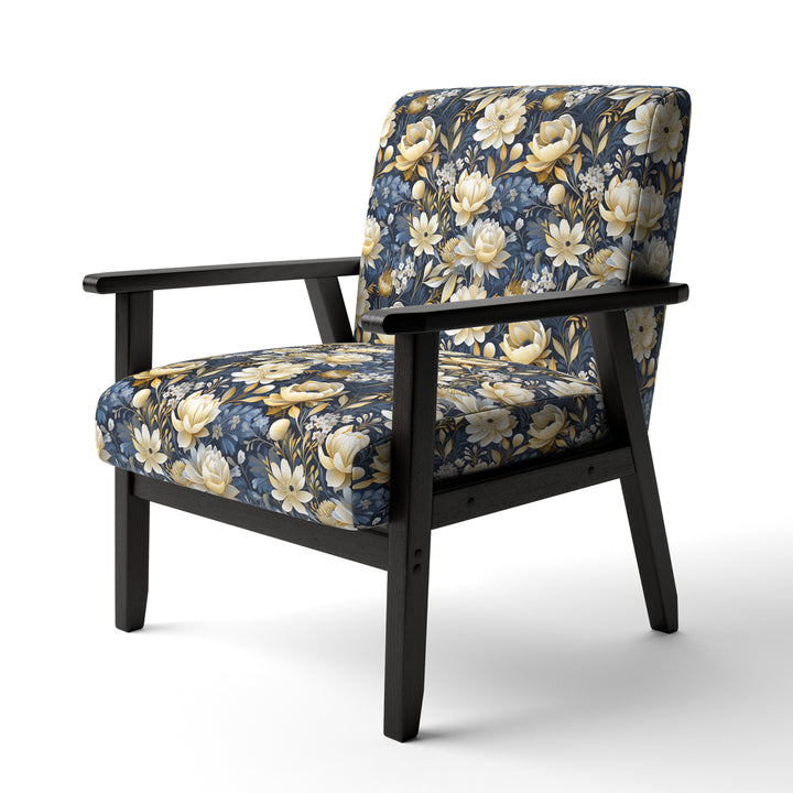 Blue Oasis Floral Blooming Garden - Cottage Arm Chair