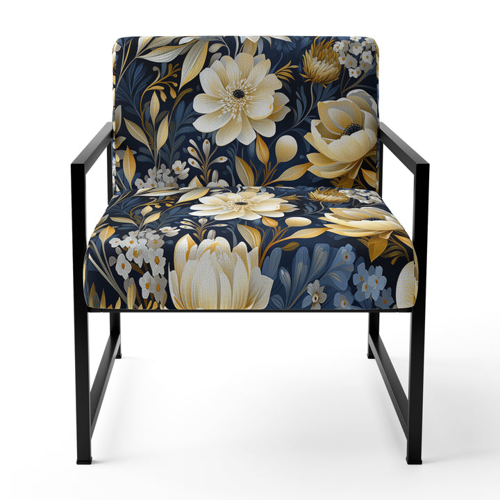 Blue Oasis Floral Blooming Garden - Cottage Arm Chair