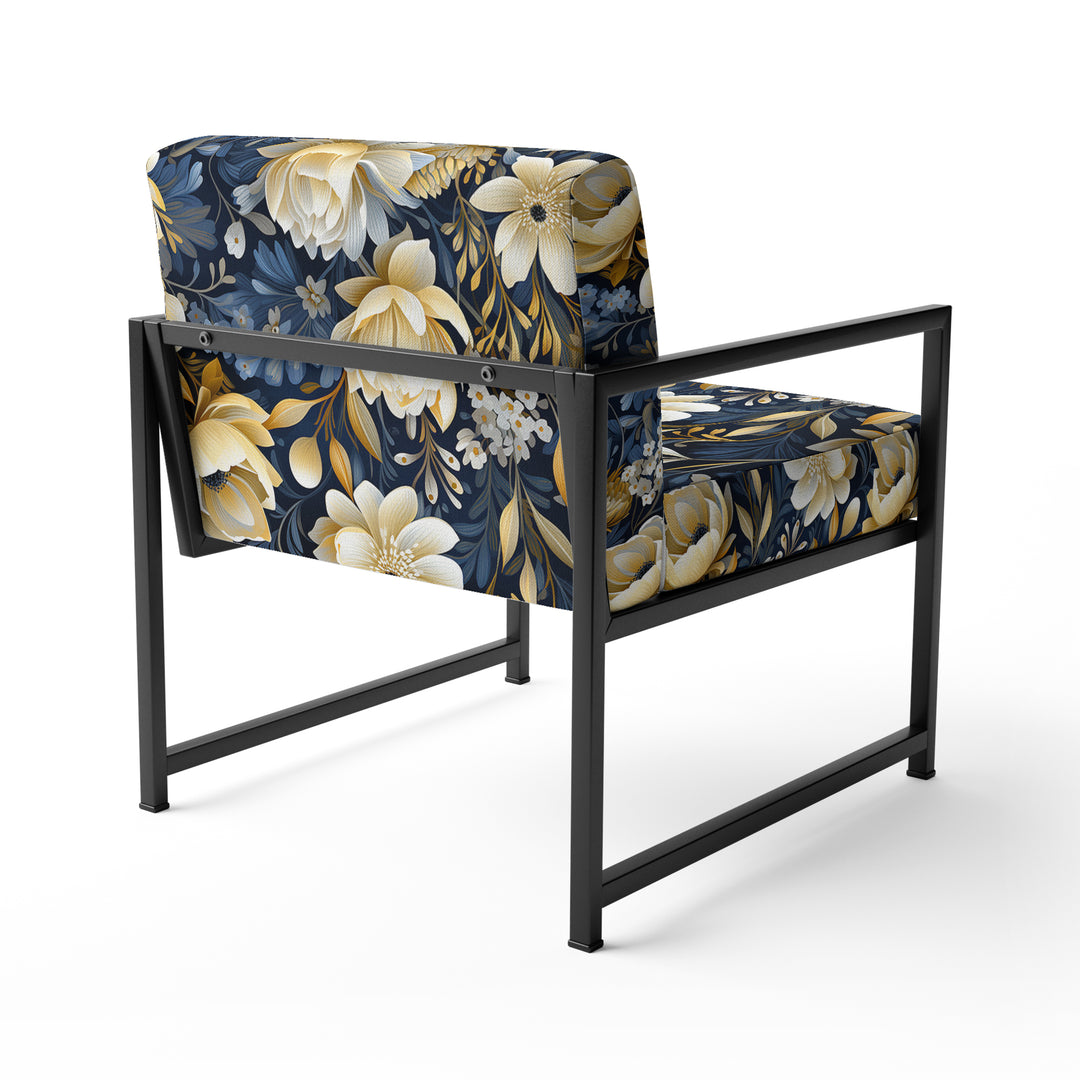 Blue Oasis Floral Blooming Garden - Cottage Arm Chair