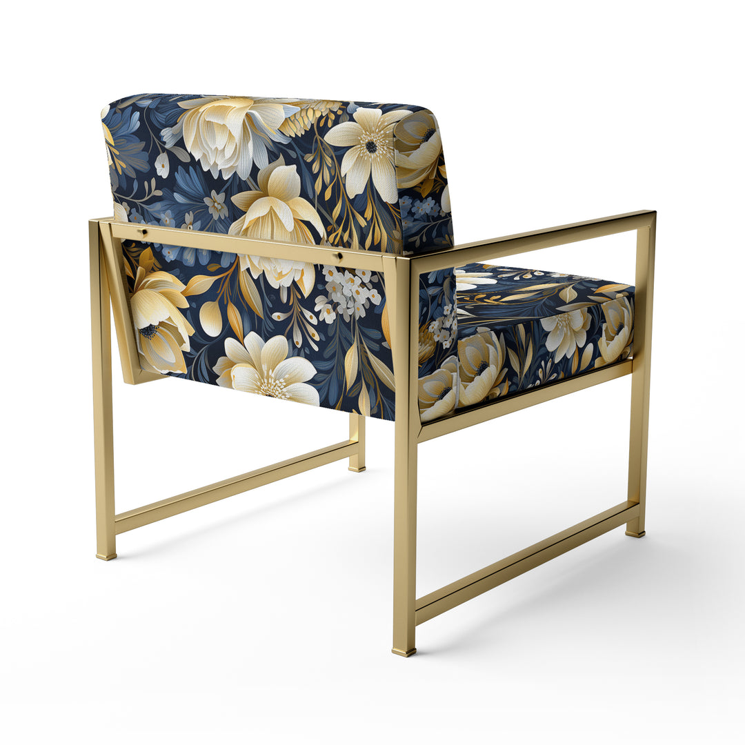 Blue Oasis Floral Blooming Garden - Cottage Arm Chair