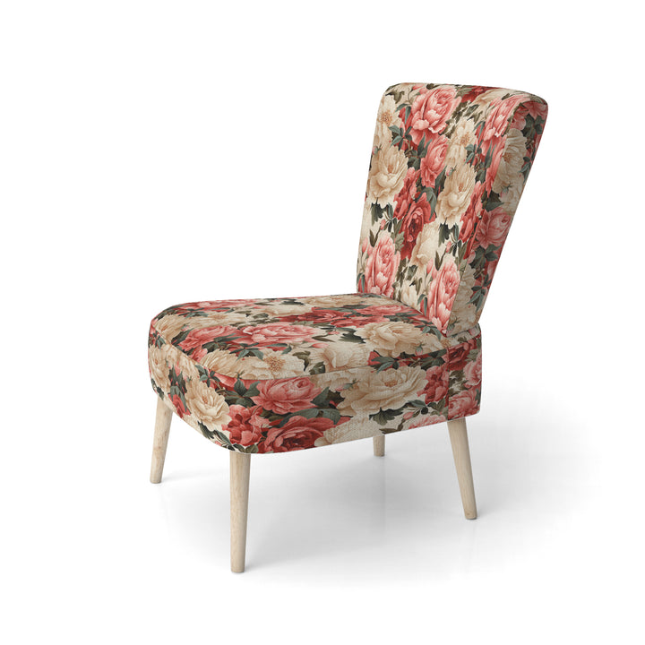 Vintage Rose Floral Pattern - Cottage Arm Chair
