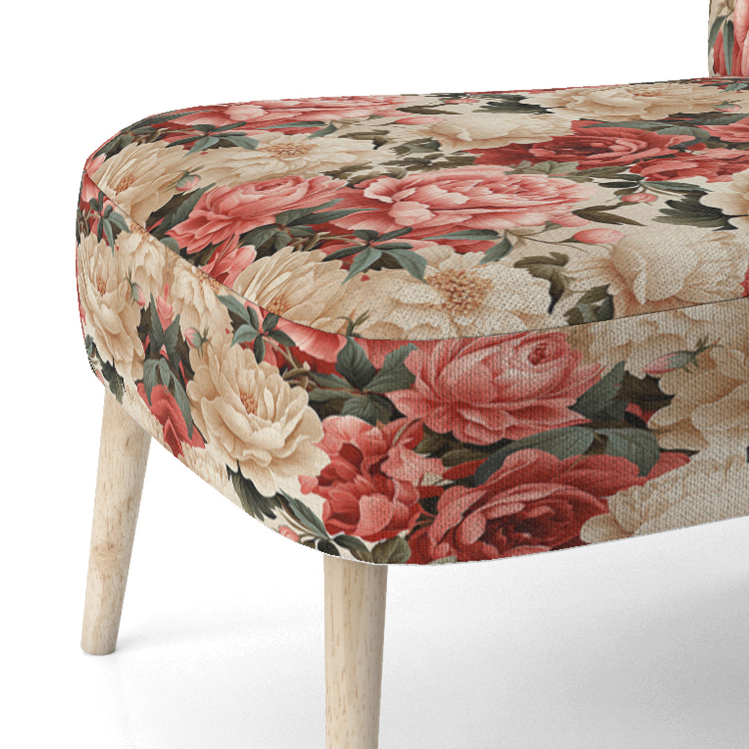 Vintage Rose Floral Pattern - Cottage Arm Chair