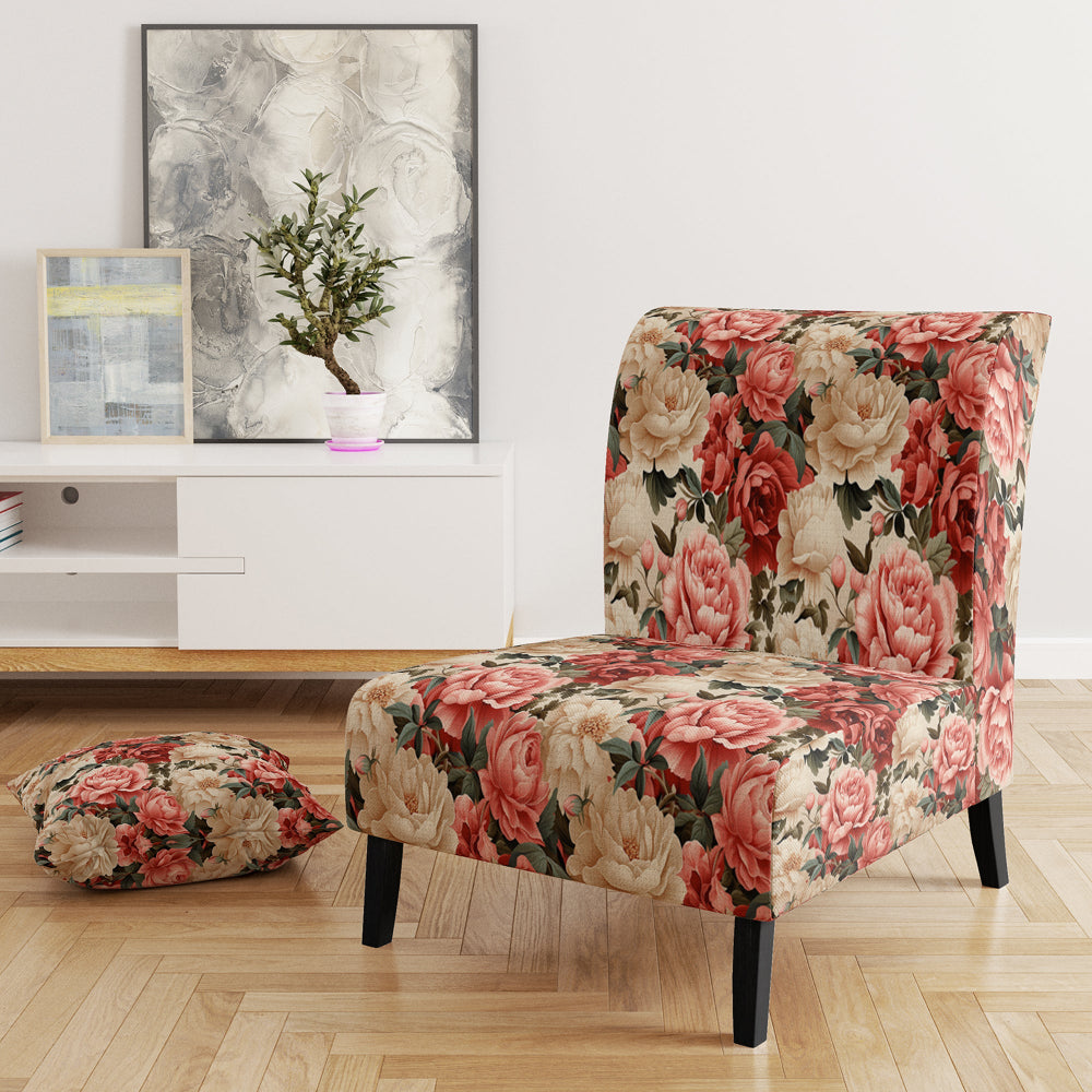 Vintage Rose Floral Pattern - Cottage Arm Chair