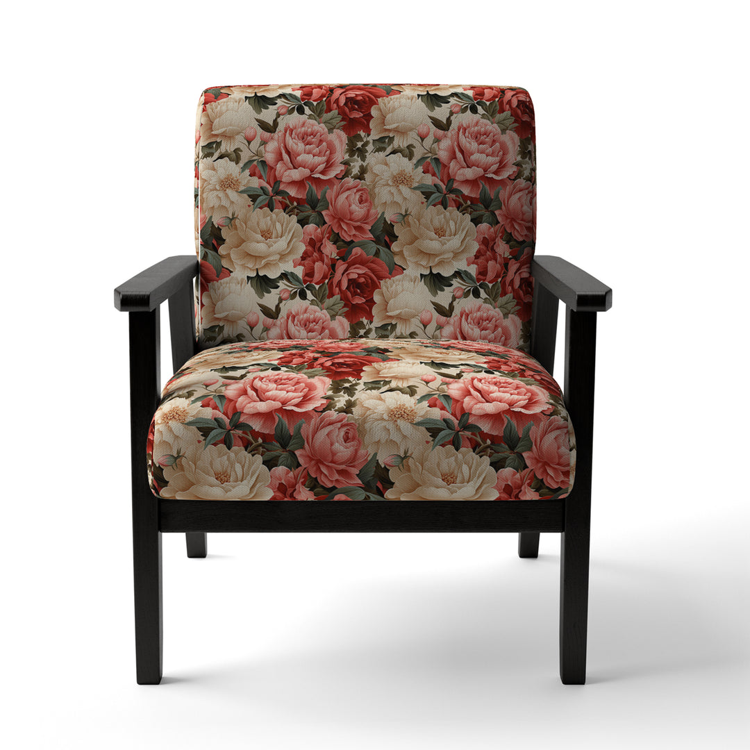 Vintage Rose Floral Pattern - Cottage Arm Chair