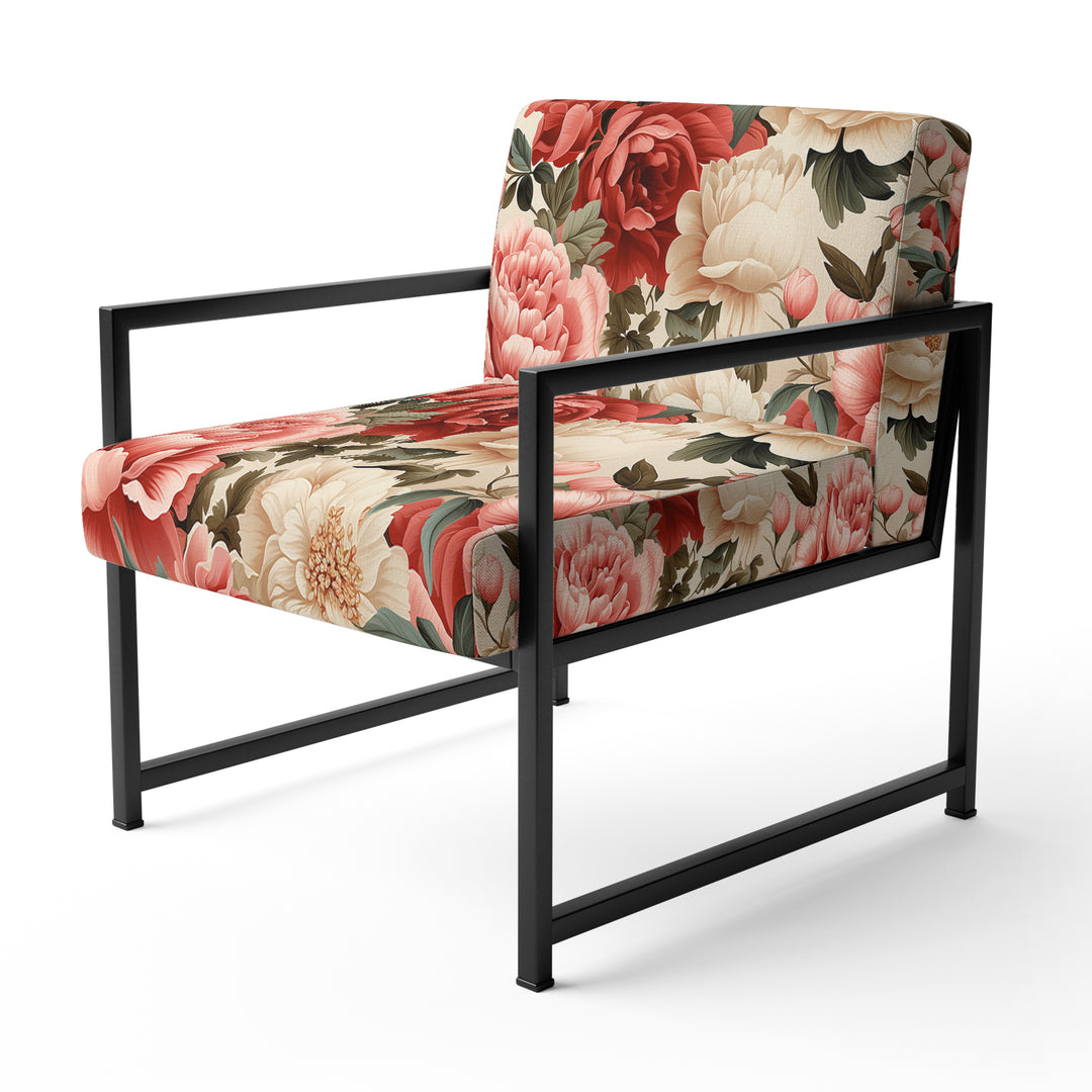 Vintage Rose Floral Pattern - Cottage Arm Chair