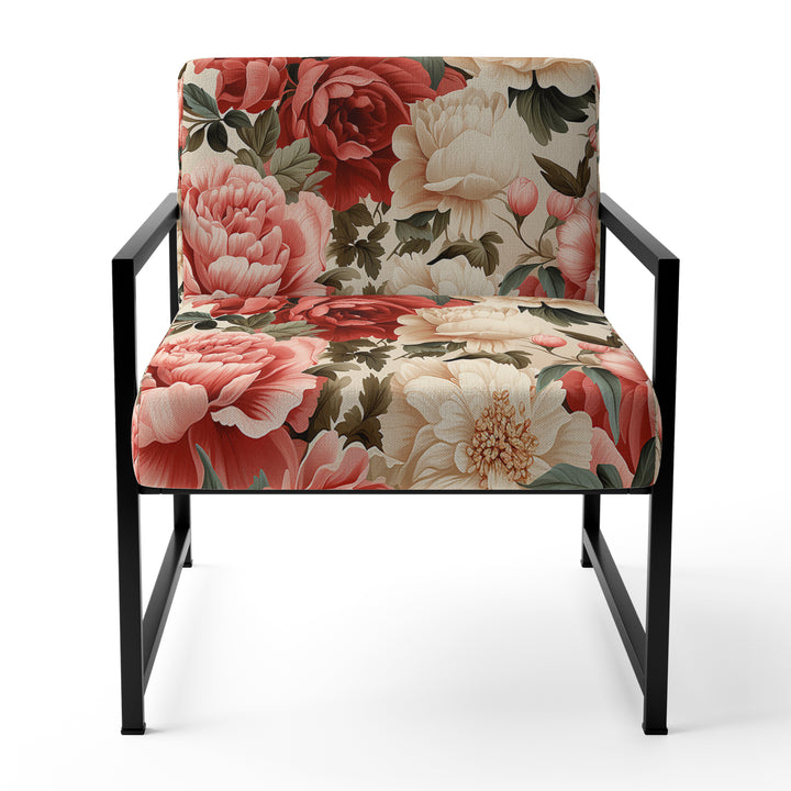 Vintage Rose Floral Pattern - Cottage Arm Chair