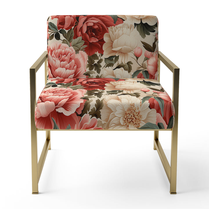 Vintage Rose Floral Pattern - Cottage Arm Chair