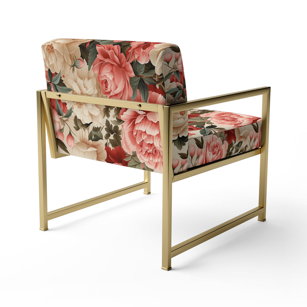 Vintage Rose Floral Pattern - Cottage Arm Chair