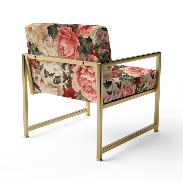 Vintage Rose Floral Pattern - Cottage Arm Chair