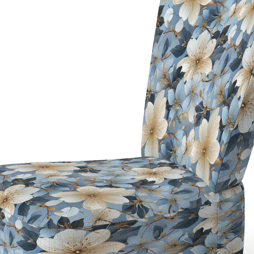 Blue Vintage Romance Floral Pattern - Cottage Arm Chair