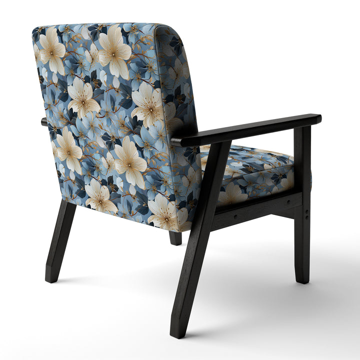 Blue Vintage Romance Floral Pattern - Cottage Arm Chair