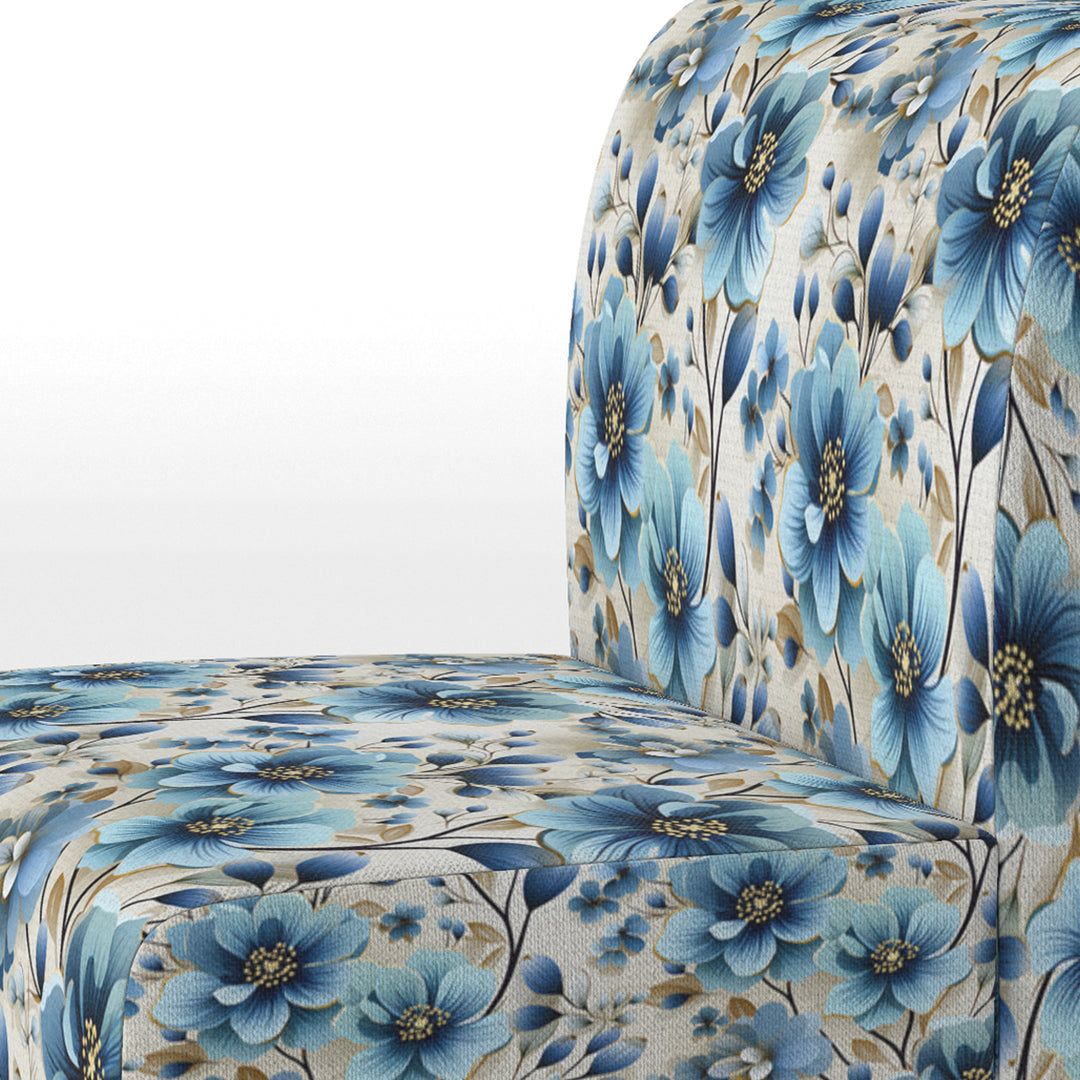 Blue Coastal Elegance Floral Pattern - Cottage Accent Side Chair