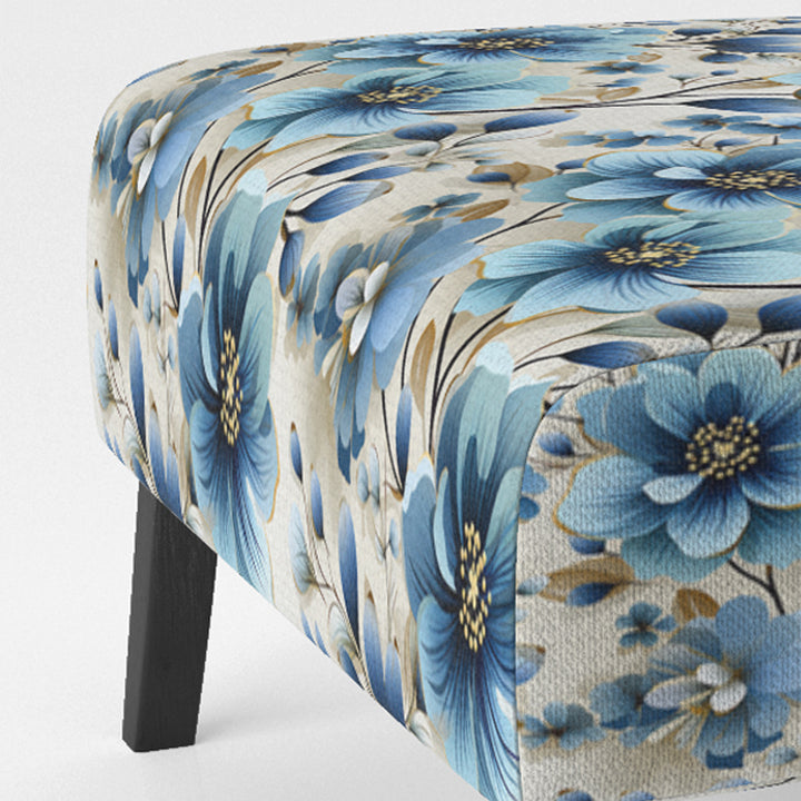 Blue Coastal Elegance Floral Pattern - Cottage Accent Side Chair