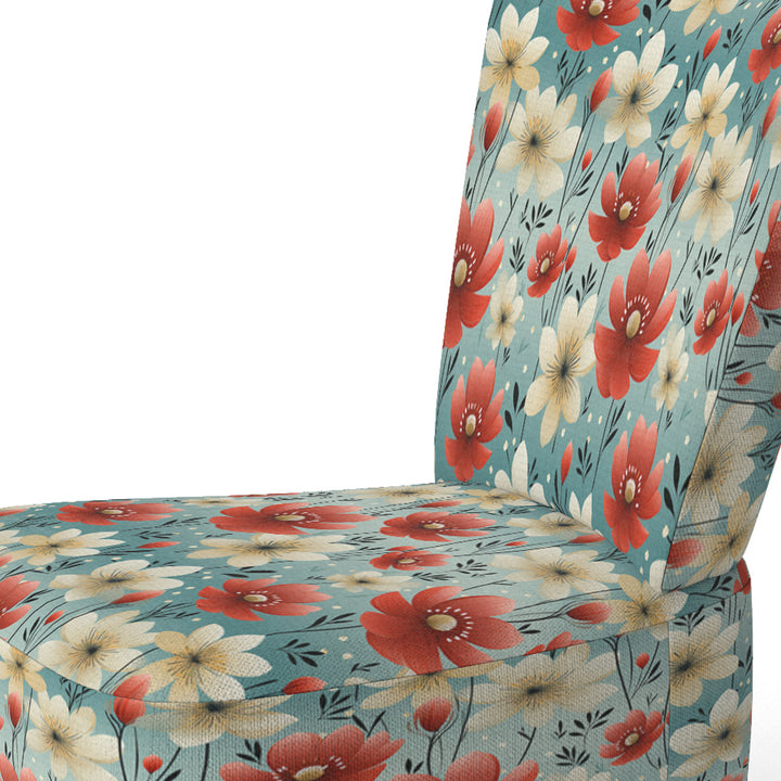 Red Coastal Harmony Floral Pattern - Cottage Arm Chair