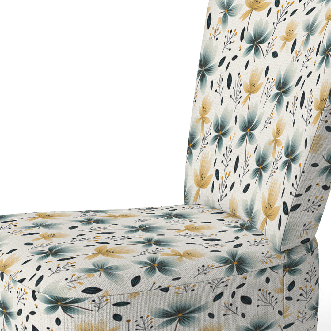 Teal Coastal Harmony Floral Pattern - Cottage Accent Side Chair