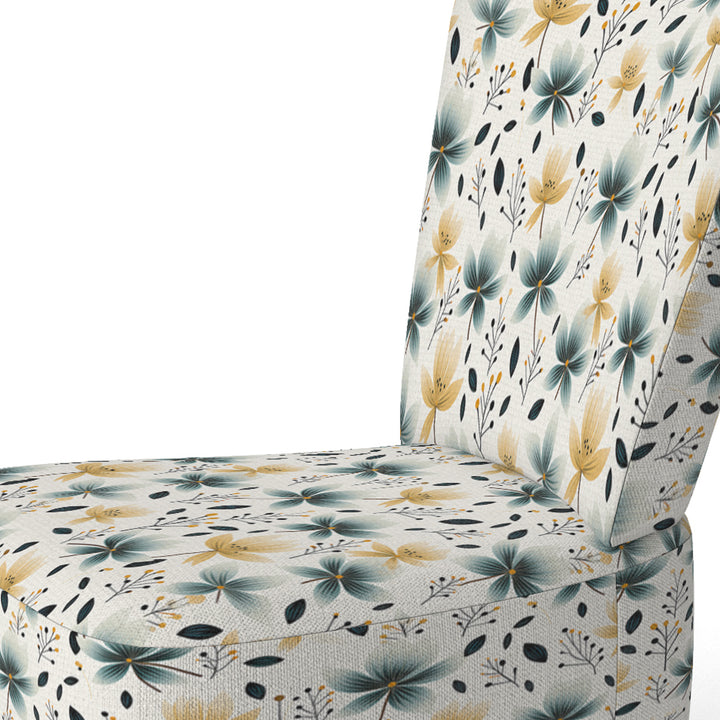 Teal Coastal Harmony Floral Pattern - Cottage Accent Side Chair