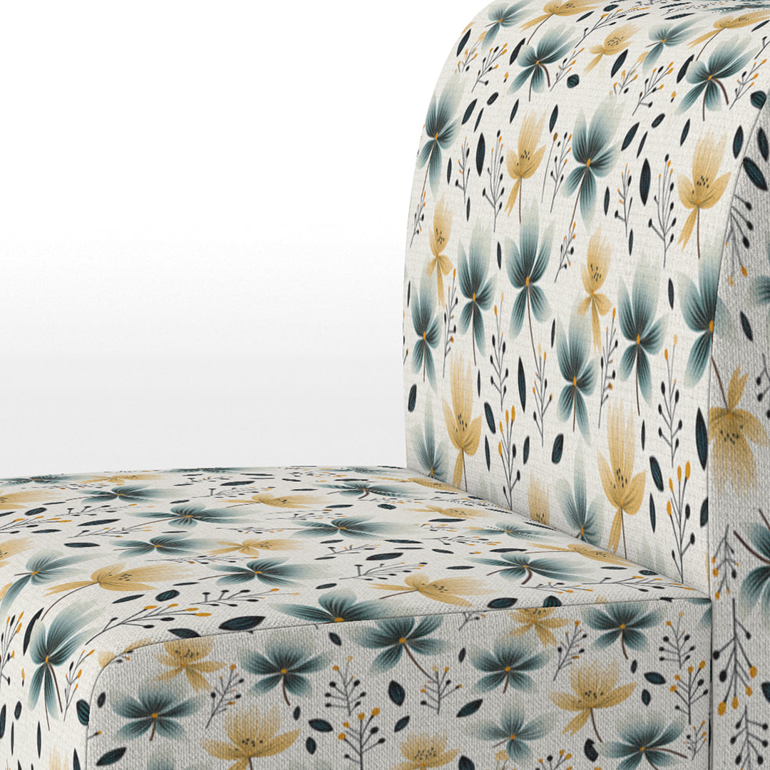 Teal Coastal Harmony Floral Pattern - Cottage Accent Side Chair