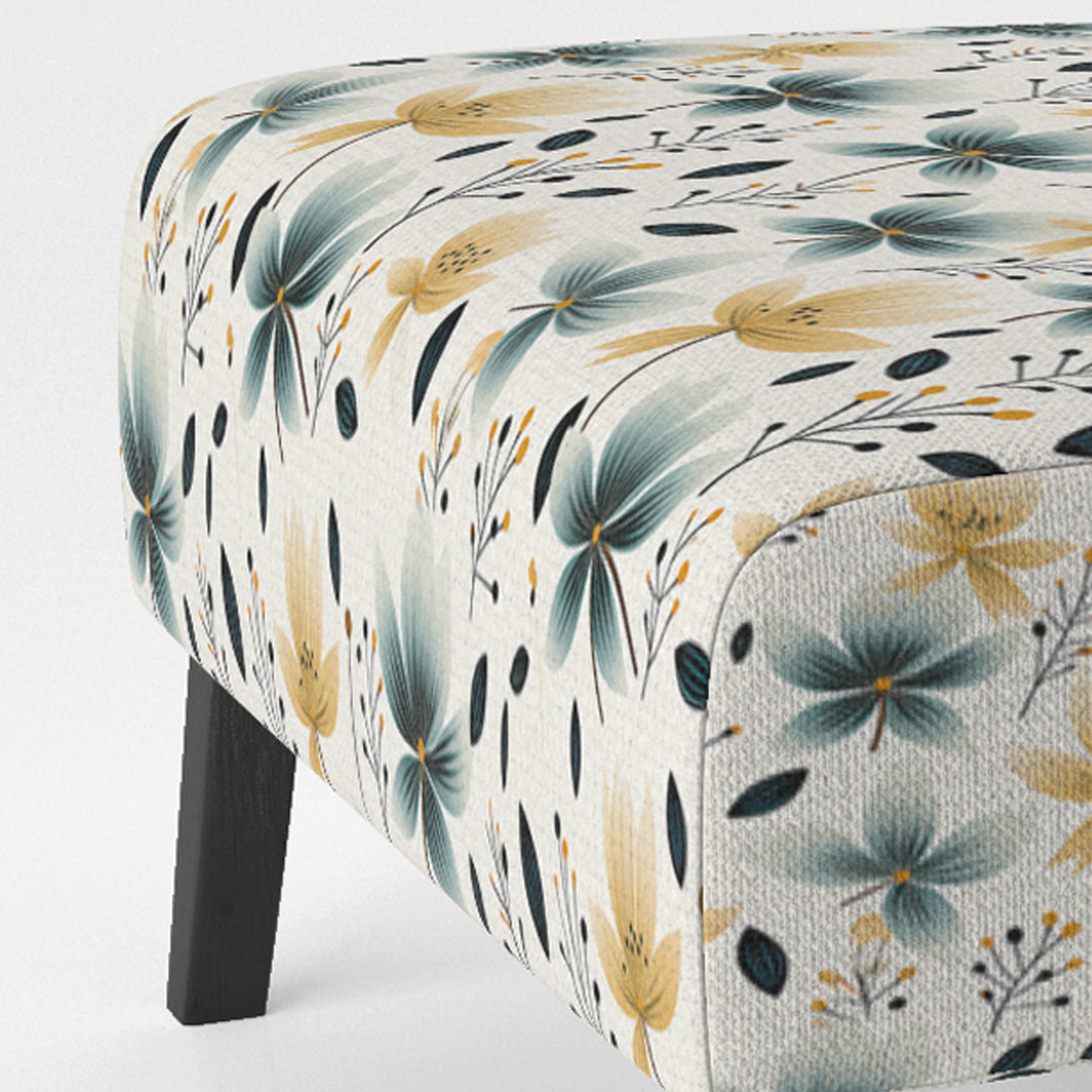 Teal Coastal Harmony Floral Pattern - Cottage Accent Side Chair