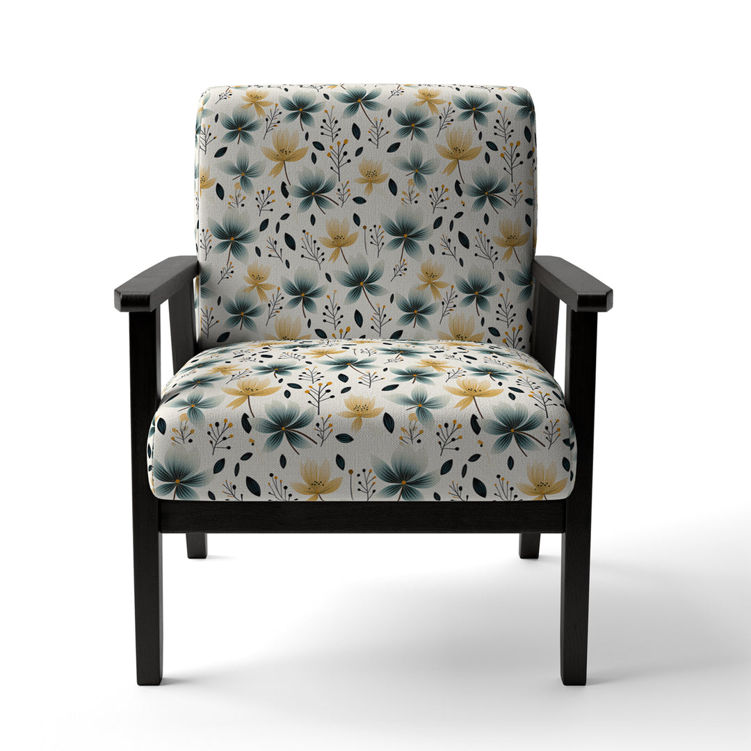 Teal Coastal Harmony Floral Pattern - Cottage Accent Side Chair