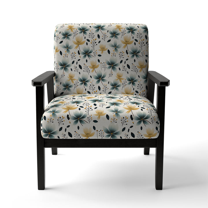 Teal Coastal Harmony Floral Pattern - Cottage Accent Side Chair