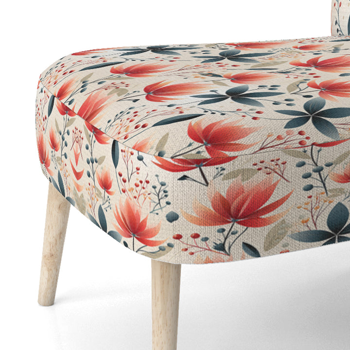 Elegant Red Floral Pattern - Cottage Accent Side Chair