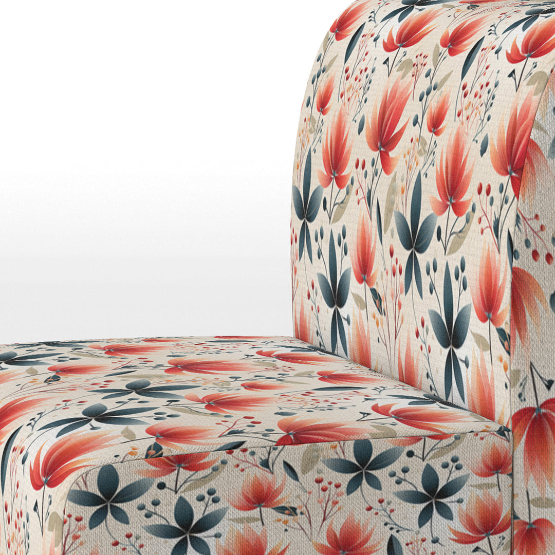 Elegant Red Floral Pattern - Cottage Accent Side Chair