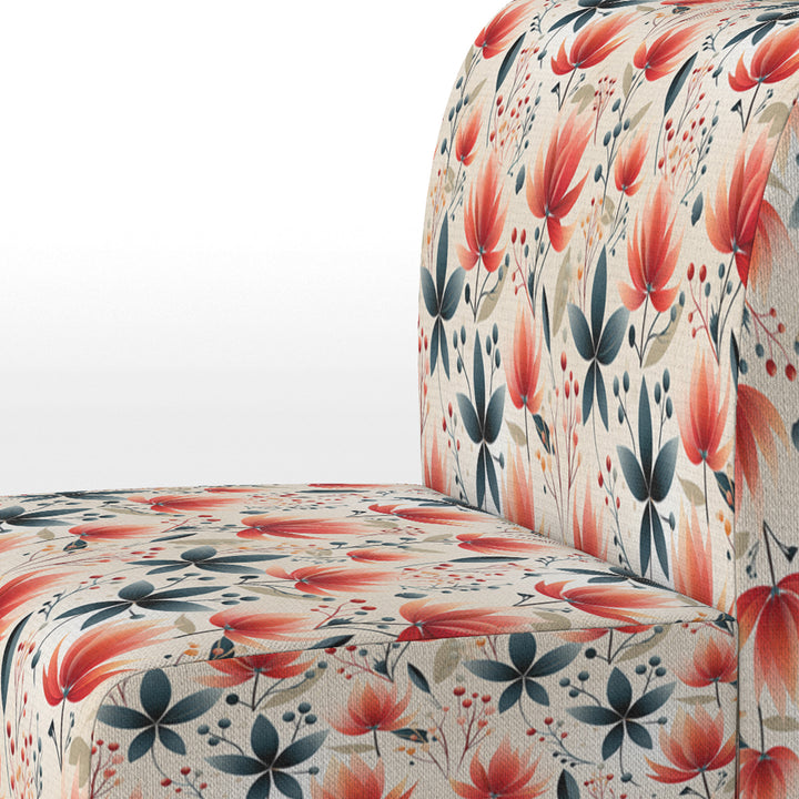 Elegant Red Floral Pattern - Cottage Accent Side Chair