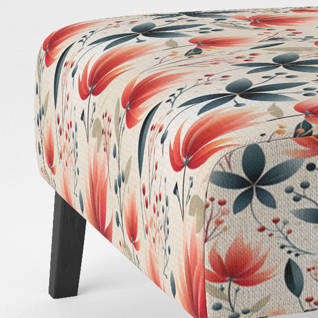 Elegant Red Floral Pattern - Cottage Accent Side Chair