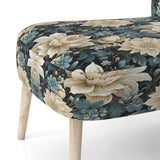 White And Blue Symphony Of Petal Gardens - Upholstered Cottage Accent Chairs