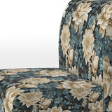 White And Blue Symphony Of Petal Gardens - Upholstered Cottage Accent Chairs
