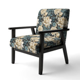 White And Blue Symphony Of Petal Gardens - Upholstered Cottage Accent Chairs