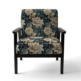 White And Blue Symphony Of Petal Gardens - Upholstered Cottage Accent Chairs