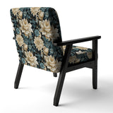 White And Blue Symphony Of Petal Gardens - Upholstered Cottage Accent Chairs