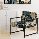 White And Blue Symphony Of Petal Gardens - Upholstered Cottage Accent Chairs