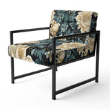 White And Blue Symphony Of Petal Gardens - Upholstered Cottage Accent Chairs