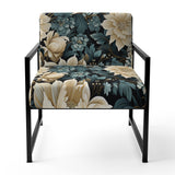 White And Blue Symphony Of Petal Gardens - Upholstered Cottage Accent Chairs