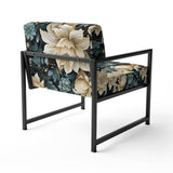 White And Blue Symphony Of Petal Gardens - Upholstered Cottage Accent Chairs