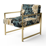 White And Blue Symphony Of Petal Gardens - Upholstered Cottage Accent Chairs