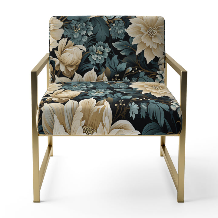 White And Blue Symphony Of Petal Gardens - Upholstered Cottage Accent Chairs